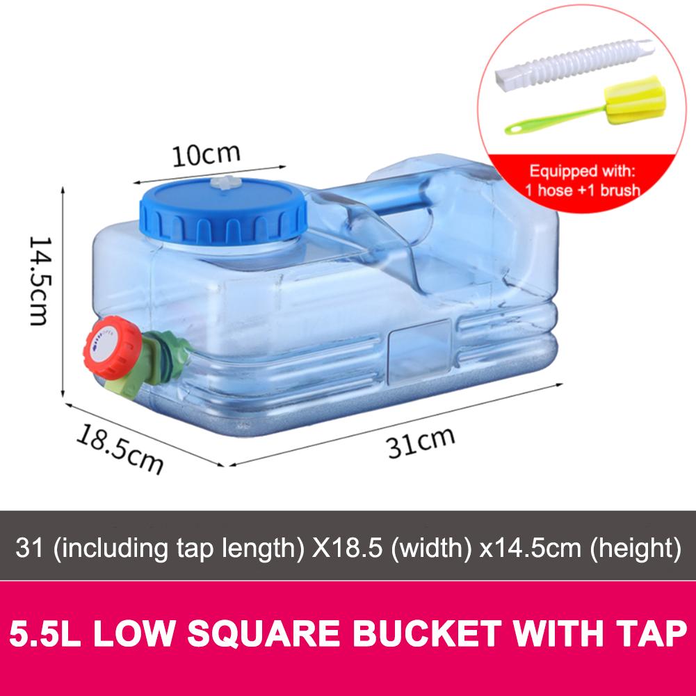 5/5.5/7.5/10L Portable Water Bucket Driving Pure Water Tank Container with Faucet for Outdoor Camping Car Cooking Picnic Hiking