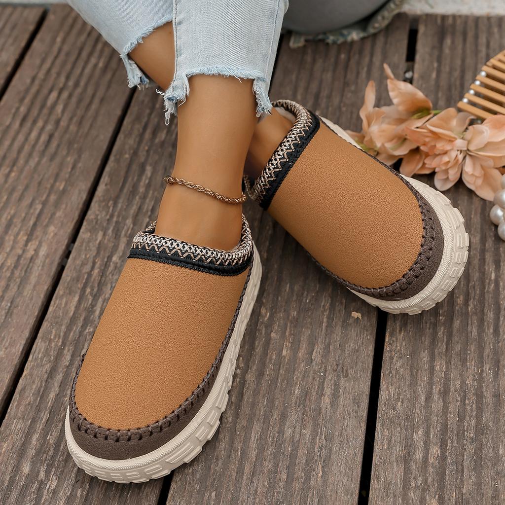 Winter 2025 New Cashmere Warm Boots Thick Sole Heelless Cashmere Shoes Warm Shoes Slippers Covered Half Mop Shoes Women Boots