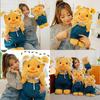 Adorable Yellow Denim Bear Plush Toy Cuddly Doll For Birthdays And Gifts