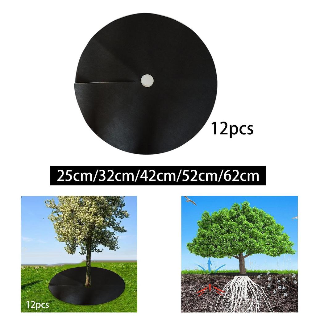 12Pcs Tree Mulch Ring Weed Mat Mulch Ring Mat for Outdoor Landscaping Garden