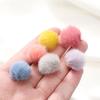 10pcs 17mm Plush Fur Covered Ball Beads Charms Pompom Beads Pendant for DIY Earring Bag Keychain Pendant Jewelry Making Supplies