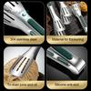Meat Tong Non-Slip Silicone Handle Food Tongs Hollowed Draining Serving Barbecue BBQ Clip Grill Bread Clamp Stainless Steel Kitchen Accessories
