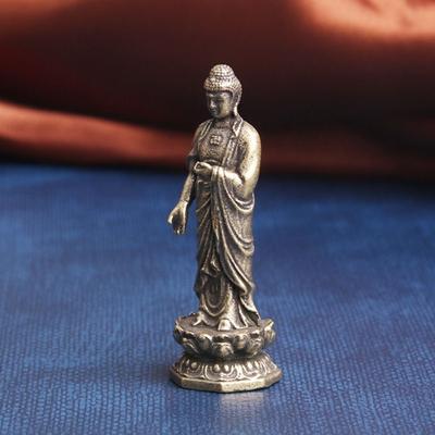 Retro Lotus Guanyin Statue Reines Messing Messing Buddha Skulptur Tathagata Buddha Statue Heimdekoration