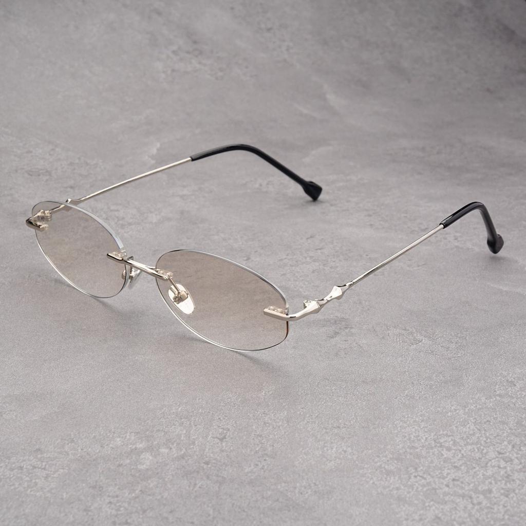Women's INS Style Frameless Oval Sunglasses Ultra-Lightweight Comfort Ladies Stylish Eyewear Shades UV400 Outdoor Travel Eyewear