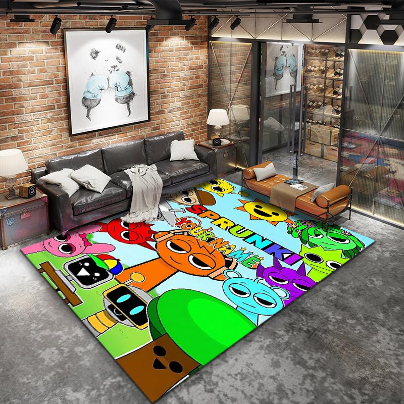 Colorful Creatures Custom Name Carpet Rug For Living Room Bedroom Home Sofa Decoration Kids Play Nonslip Floor Mat