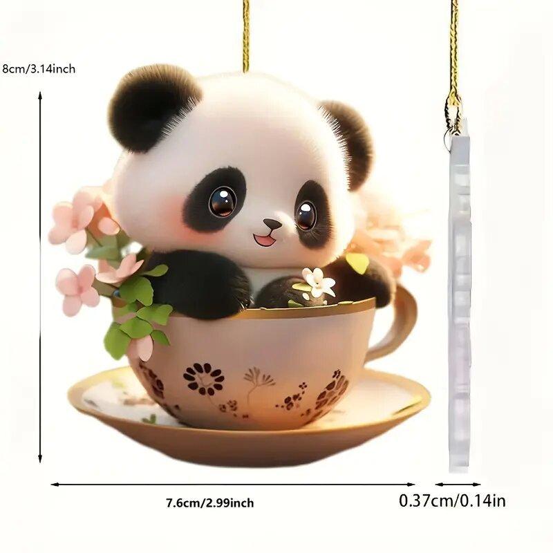 

2D акриловый автомобильный кулон милый панда качели автомобильное зеркало заднего вида подвесные украшения мультяшный декор авто аксессуары