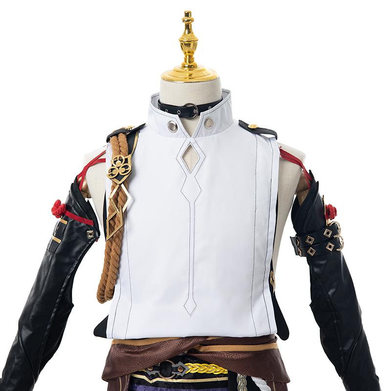 ROLECOS Game Shikanoin Heizou Cosplay Costume Brown Men Cosplay Costume Halloween Top Pant Uniform Full Set