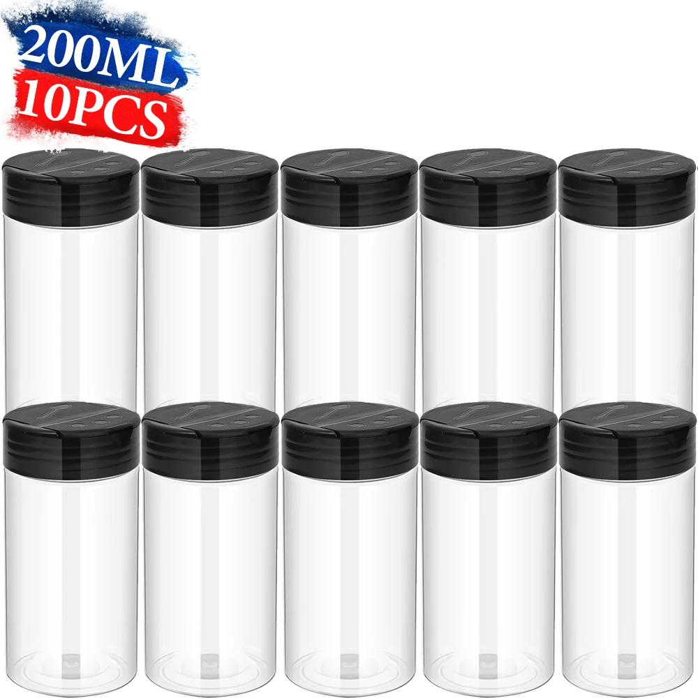 Transparent Seasoning Jars with Shaker Lids Salt Pepper Shaker Bottles Spices Condiment Storage Boxes Powder Storage Container