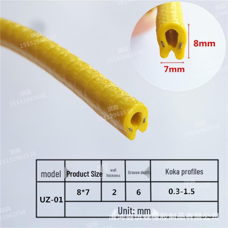 U-formad gummitätningskantlist för metallskydd