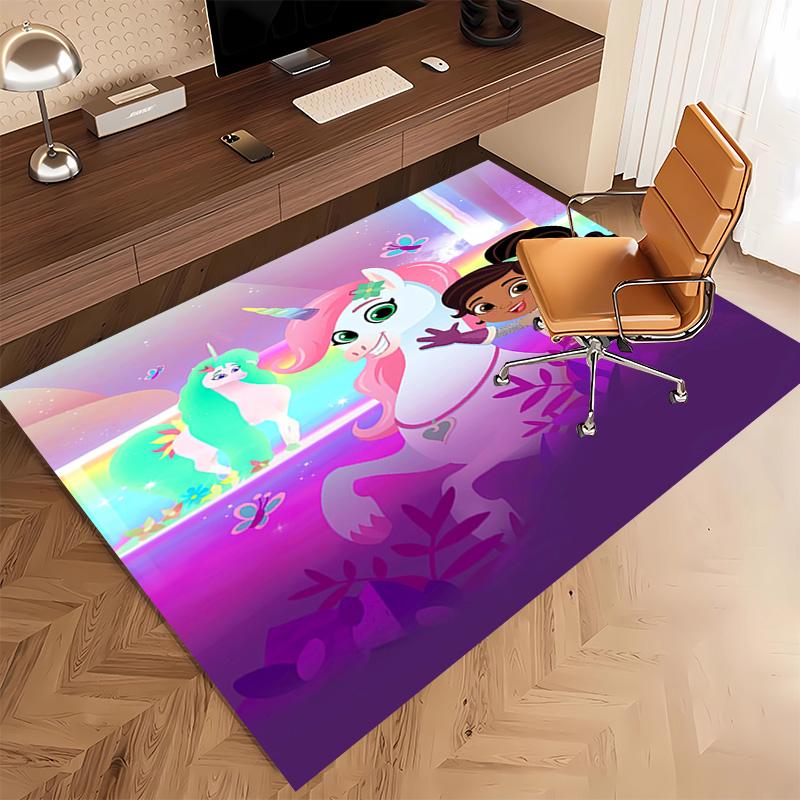 1pc Nella the Princess Knight Print Area Rug - Soft, Washable Non-Slip Indoor Mat, Living Room, Home Office Decorative Rug,Office Decorative