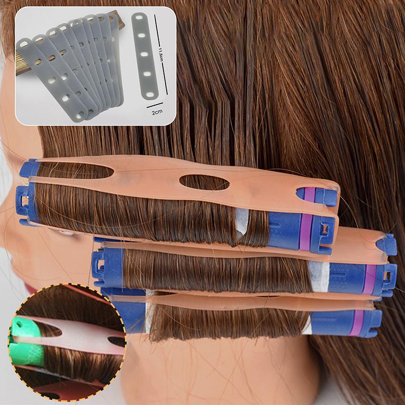 10Pcs Gray Perm Silicone Band Heat Resistant Traceless Digital Cold Rods Rubberbands Elastic Hair Rings Hairpins Styling Tools