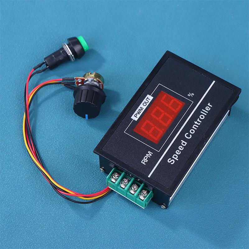 DC 6-60V 6V 12V 24V 48V 30A Digitalanzeige PWM DC-Motor Drehzahlregler Regler Motor Drehzahlregler mit Start-Stopp-Schalter