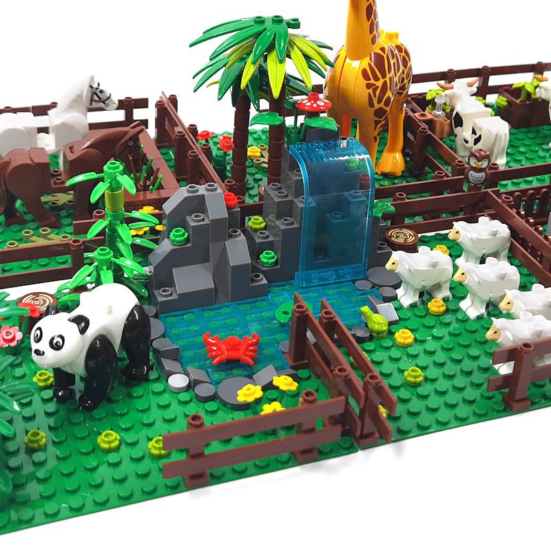 Sheep Horse Farm Chicken Nest Panda Cow Shed, Small Particle Farm Ranch Building Block Scene Neutral Mosaic Assembly Toy