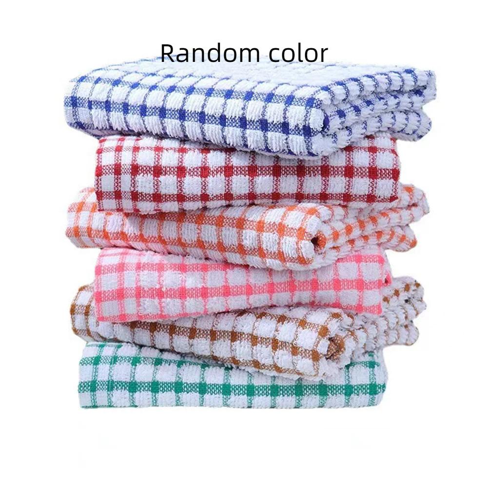 

1/6/12 шт. Абсорбирующие полотенца для рук Хлопковая пряжа Кухонные салфетки для посуды Набор Клетчатые Декоративные полотенца для украшения ванной комнаты 1Pcs
