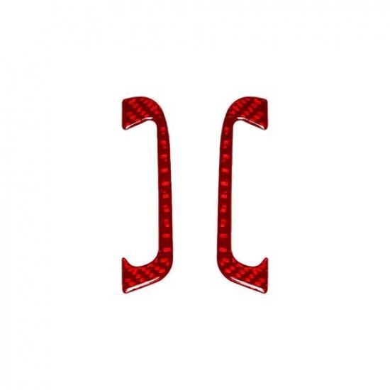 2Pcs Red Carbon Fiber Interior A-pillar Air Vent Cover Trim For Dodge Durango