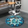 1pc Blue Floral Mandala Chair Carpet for Office Non-Slip, Machine Washable Rug for Office - Holiday DecorMachine Made yy251029108