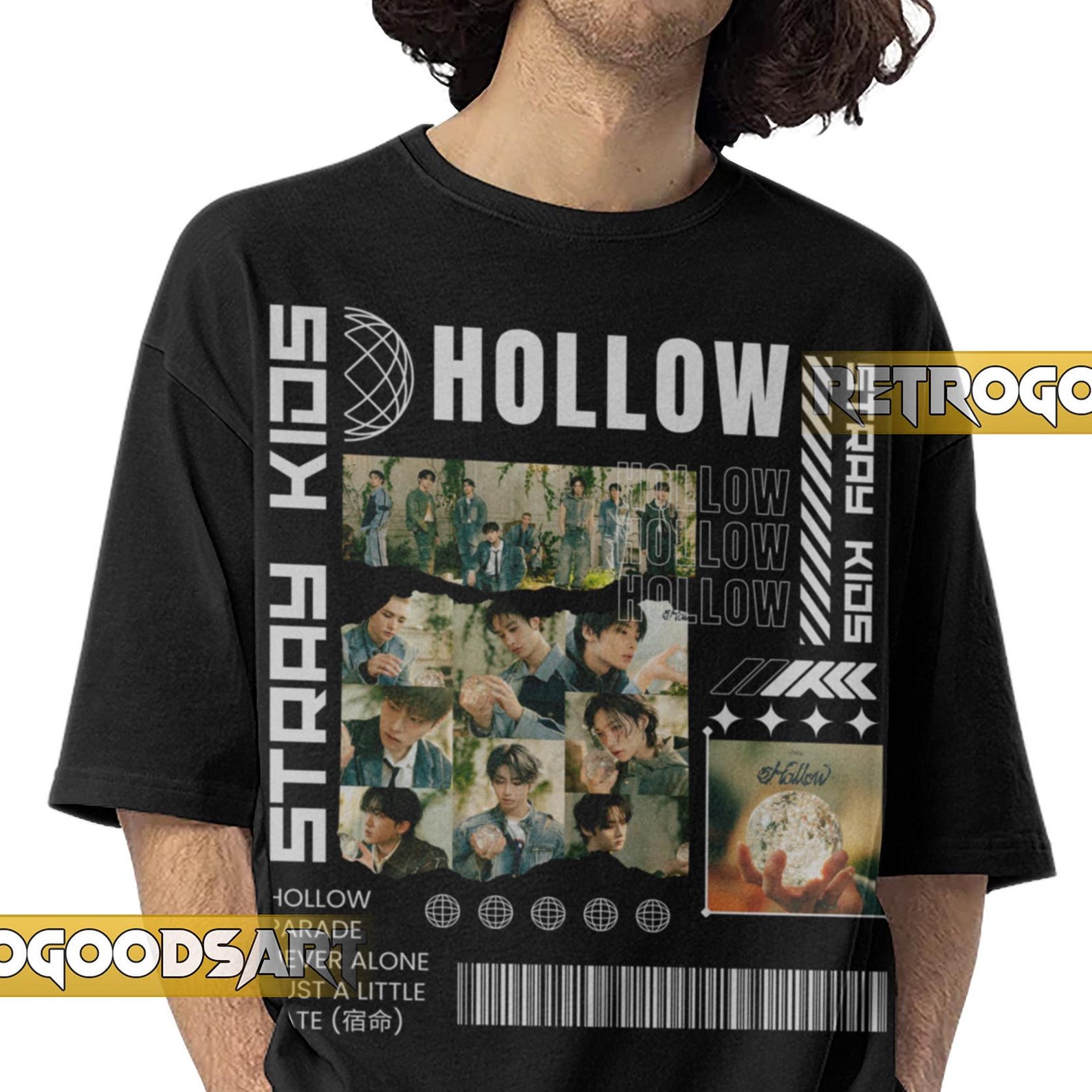 HOLLOW STRAY KIDS K-Pop Retro Shirt / Hollow Stray Kids Vintage Band Tee / Hollow Live Tour Bootleg T-Shirt / Stay Kpop Boyband Concert Gift XL