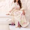 Spring New, Fashionable and Elegant Casual V-neck Printed Lace-up Dress