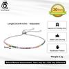 ORSA JEWELS Adjustable 925 Sterling Silver 2mm Multi-Color Tennis Bracelet for Women Zirconia Chain Bracelet Jewelry SB150