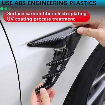 2 pièces Couvercle de Panneau d'Aile Latérale de Voiture Spoiler Cache-Poussière Flancs Caméra Pour Tesla Model 3 Y Décoration Modification