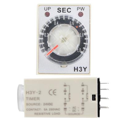 Precision Timing H3Y-2 Delay Timer 24VDC 8-Pin Time Control Switch Adjustable Time 1/10/30/60S Time Relay Electrical Systems