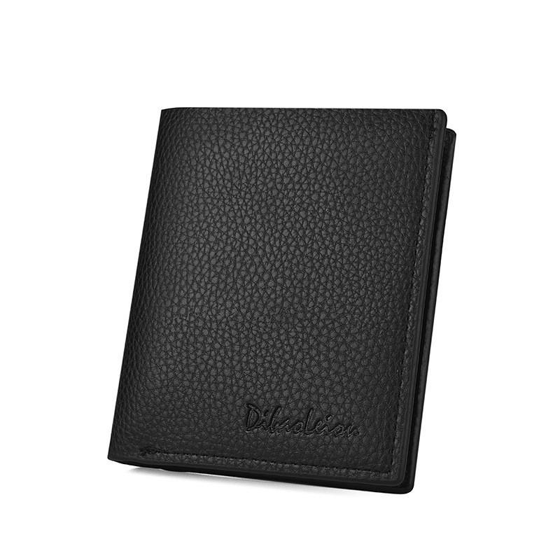 

New Arrival Men s Short Wallet Pu Leather Business Casual Fashion Two Folds Wallet Black B