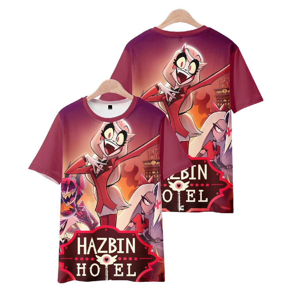 Summer Fashion Women/Men's Casual Anime Hazbin Hotel Printed Cosplay Short Sleeve T-shirts