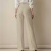 Einfarbige lässige Damen-Hose mit hohem Bund, plissiert, locker, Arbeitshose, Anzughose