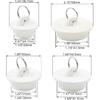 4 Pack Sink Bathtub Plug Rubber Sink Stopper White Bath Tub Drain Stoppers with Pull Ring for Kitchen, Bathtub,Laundry Sink(White)