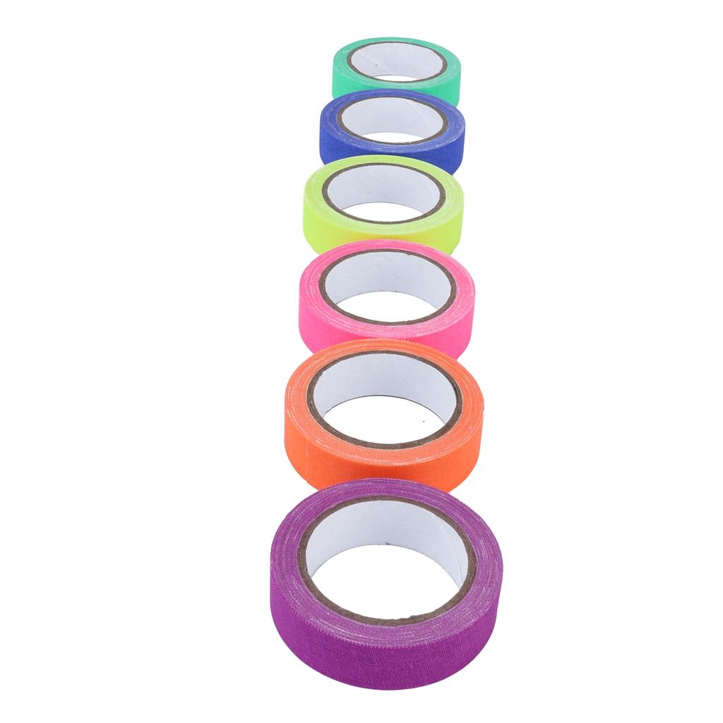 6Pcs Adhesive Tape 6 Color Fluorescent UV Cotton Cloth Tape Stage Performance Prop