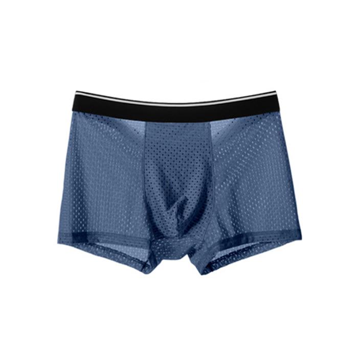 

Летние трусики из бамбукового волокна Ice Silk Mesh Sheer, удобные дышащие шорты 5XL темно-синий