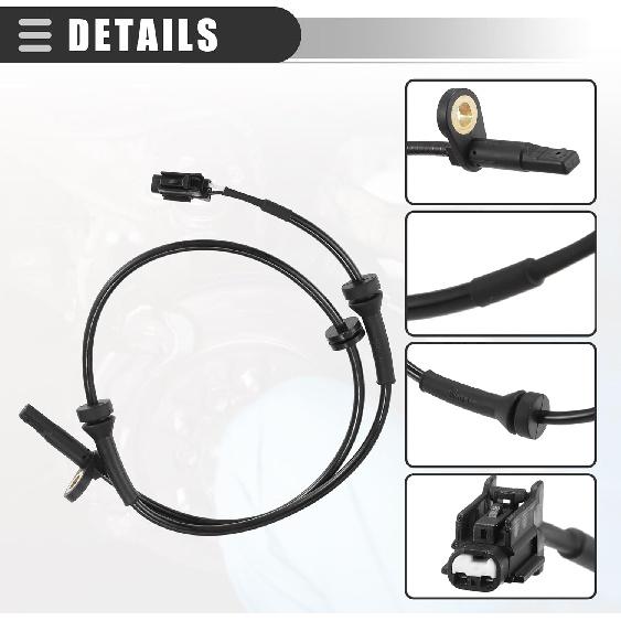 Motoforti Front Left ABS Sensor, Wheel Speed Sensor, for Nissan Sentra 2007-2012, Plastic, No.47911ET000, Black