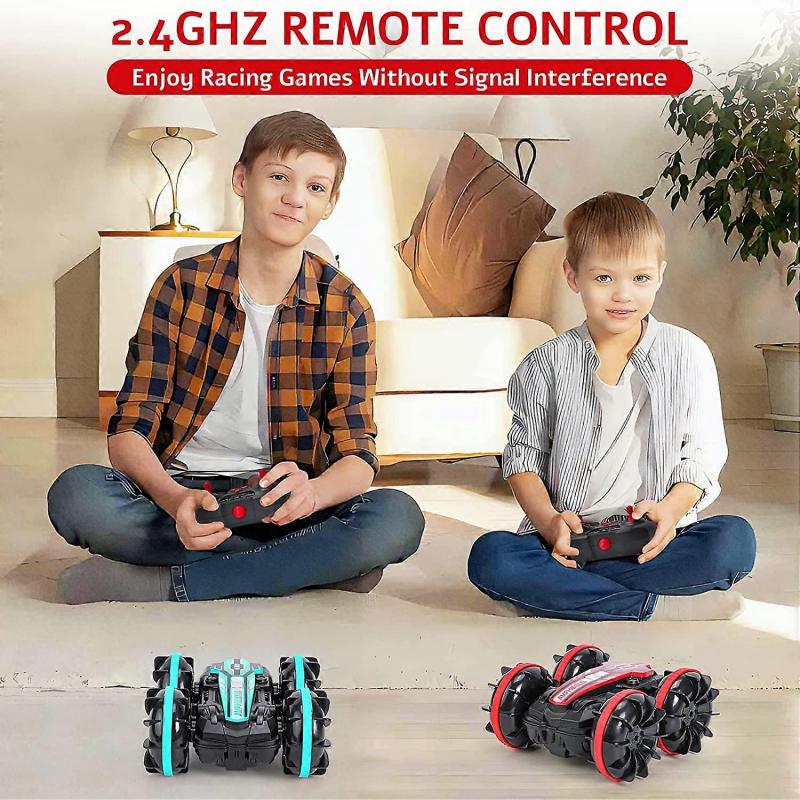 Off-Road Amphibious Remote Control Car(Blue), 2.4GHz Waterproof Radio Control Car, 4WD 360 Rotating RC Car, Toy Vehicle Kids Boy Girl Birthday Gift 3-