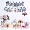 1st Birthday Photo Banner Boys Newborn to 12 Months Birthday Paper Photo Frame Monthly Milestone Bunting Decorations Baby 1st Bday Picture Banner
