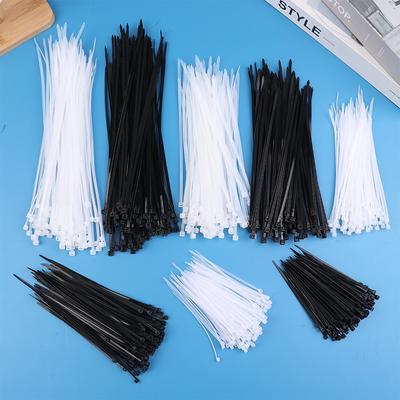 500/100 Peças Atacado Plástico Nylon Abraçadeiras de Cabo Auto-travantes Tiras de Corda Cabos Ajustáveis Laço de Fixação Casa Escritório Abraçadeira de Fio