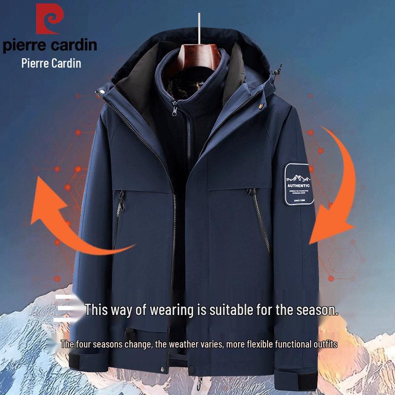 Pierre Cardin Men's 3-in-1 Fleece-Lined Outdoor Jacket