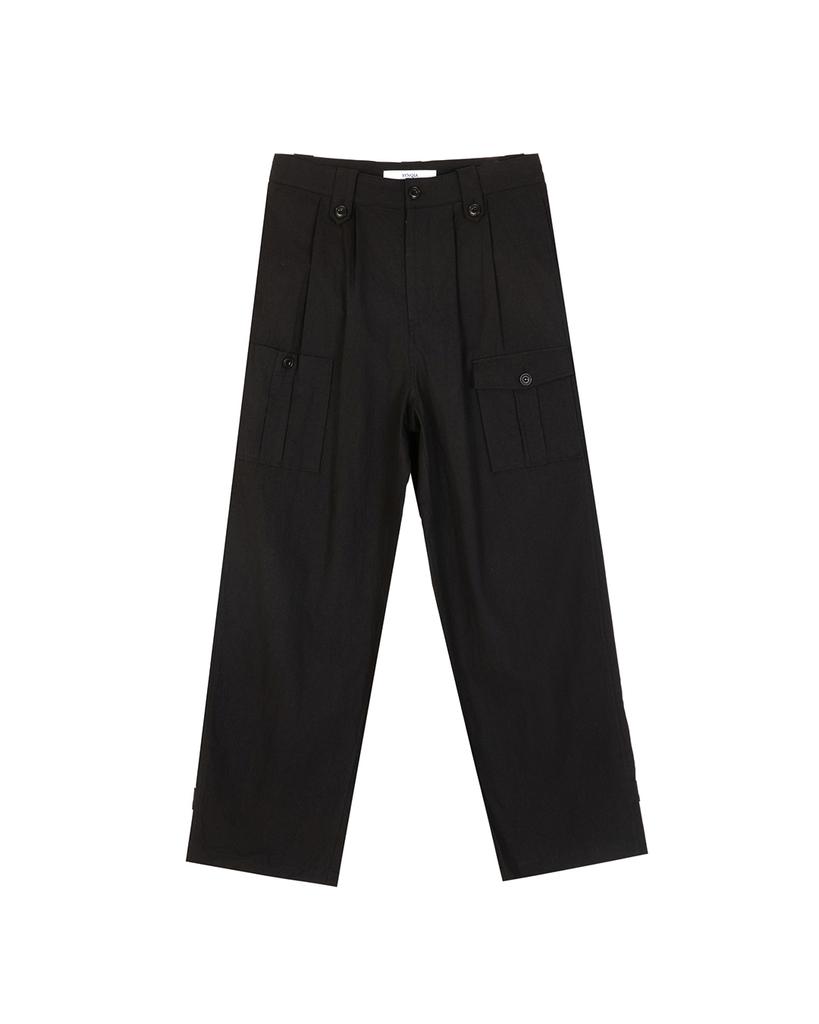 Sinkia Linen Utility Wide Trousers Black