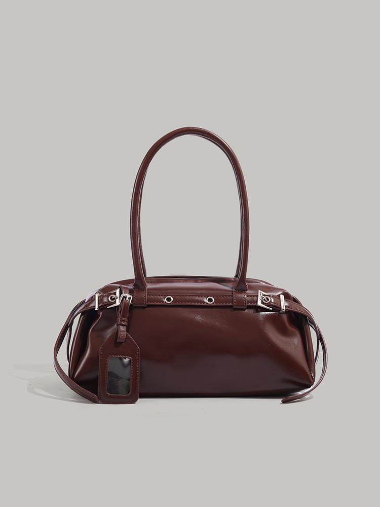 

Star with the same 2025 autumn new sausage locomotive bag, sweet and cool women s handbag, fashionable and simple underarm bag коричневий