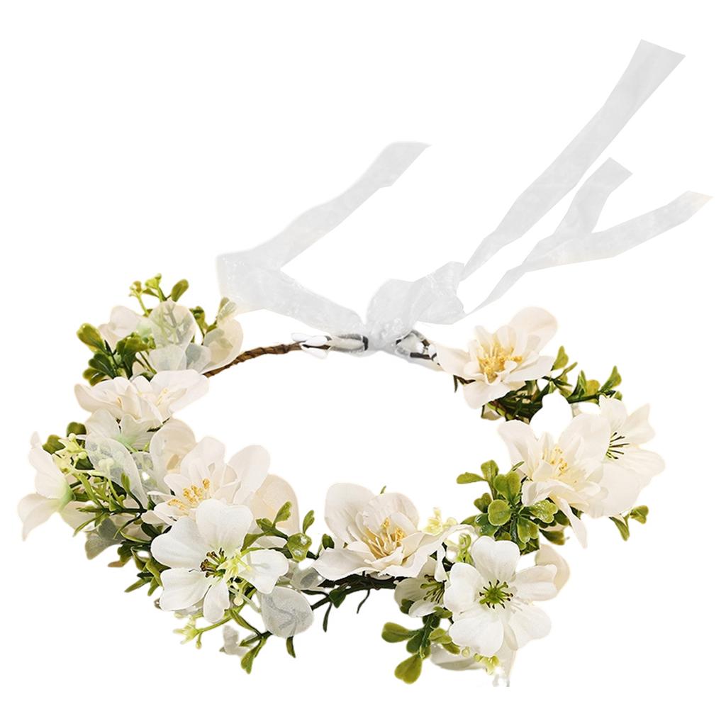 Handgefertigter Blumenkranz für Frauen Künstlicher Simulierter Blumengirlande Waldstil Blumengirlande Süße Fee Haarschmuck