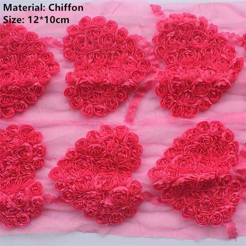 20 Stück Große Chiffon-Rosen-Herz-Aufnäher für DIY Baby Mädchen Kleidung Kleid Strampler Hemden Nähdekorationen Haarschleifen-Zubehör