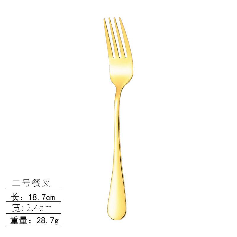 Stainless steel tableware, knives and forks, spoons, western food steak knives and forks, household thickened pointed spoons, round spoons, supplies