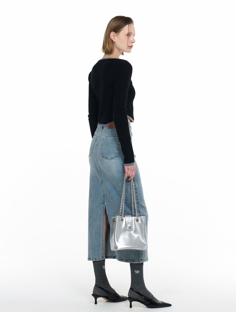 GENERALIDEA Superfine Wool Contrast Square Neck Pullover [Black] / Wbd4L05551