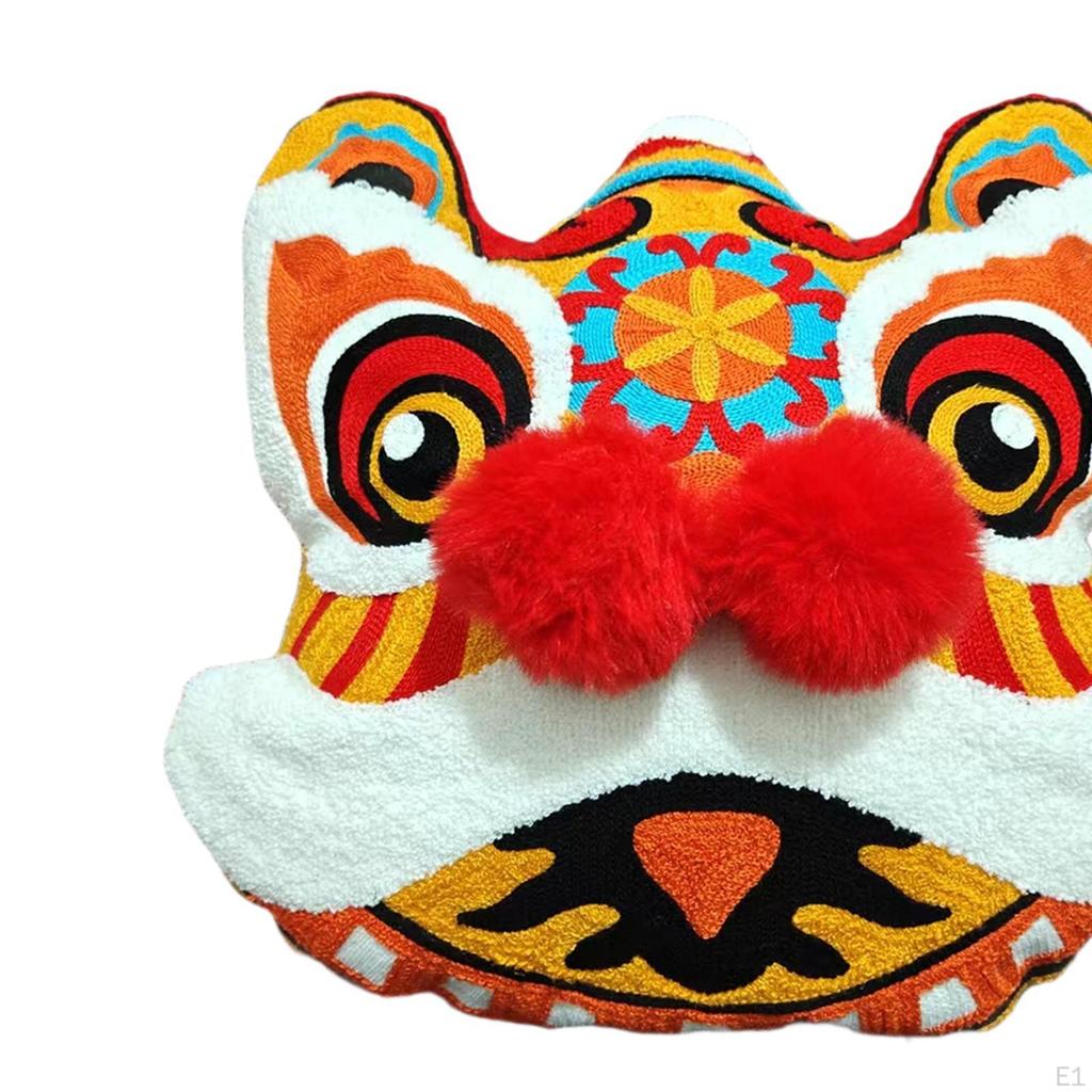 Chinese Year Throw Pillow Sofa Cushion Cute Hugging Toys Decorative Washable Lion Design