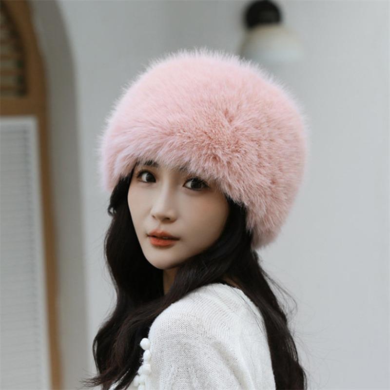 Women Plush Fisherman Hat Fluffy Fur Bucket Hat Warm Women's Winter Hat Thicken Cold Snowy Day Panama Cap