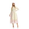 Adult Halloween Costume Dress, Floral Print, Three-Piece Set (Headscarf, Apron, Dress), Polyester, Sizes M-XL