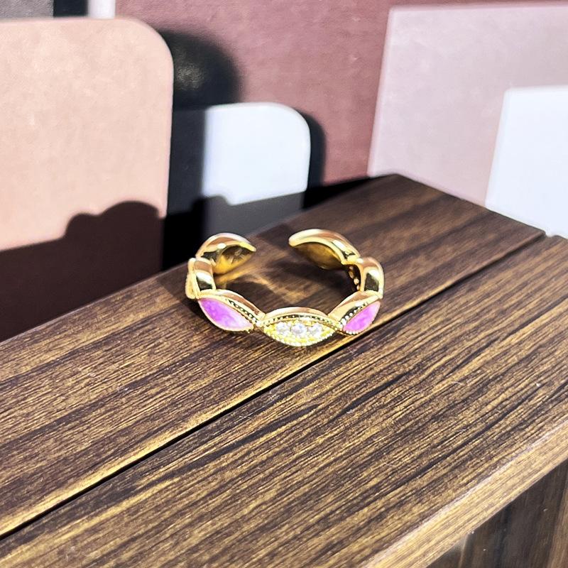 2026 Sweet and Cool Colorful Drip Glaze Temperament Court Style Retro Ring Female Flower Niche Ring