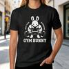 Funny Gym Bunny Graphic T Shirt Unisex Unisex Fitness Workout Tee 100 Cotton with Muscle Rabbit Print Casual Short Sleeve Top