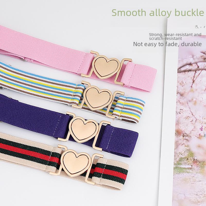 Unisex Adjustable Elastic Braided Canvas Belt with Alloy Buckle