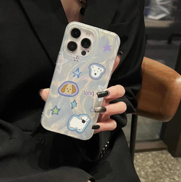 

Звездный щенок Перьевая пряжа Серебристый Жесткий чехол для Apple 11-15, Pro, Pro Max 13PRO