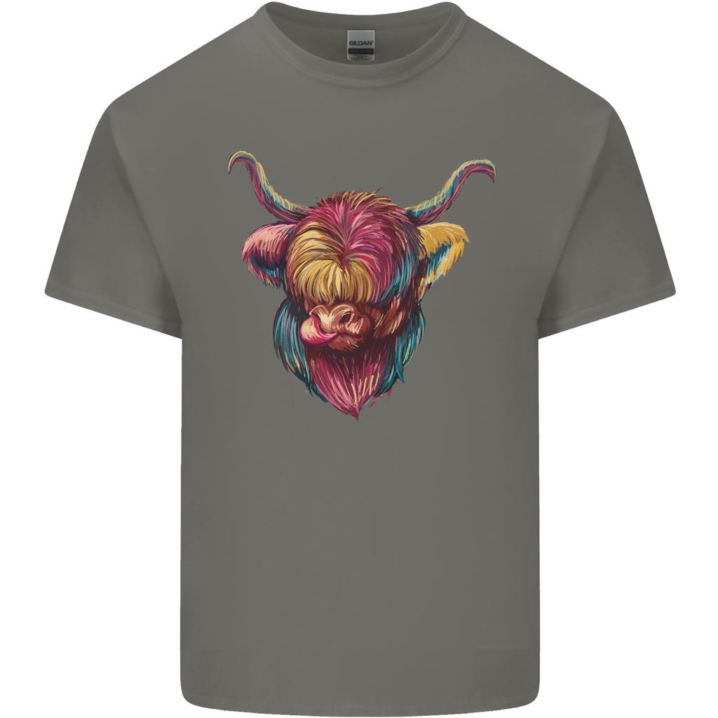 Colourful Highland Cow Unisexs Light Cotton TShirt